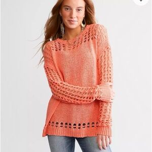 Daytrip pointelle knit sweater
